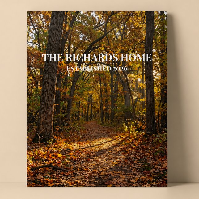 Affiche Toiture Dorée Sentier d'Automne Nom Personnalisé (Créateur téléchargé)