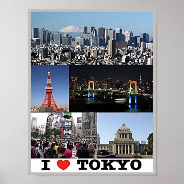 Affiche Tokio - I Love - Japon - (Devant)