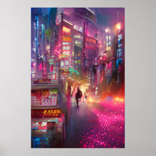 Affiche Tokyo Dreamscape : paysages urbains générés par l'