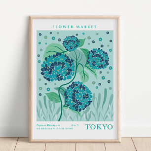 Affiche Tokyo Flower Market Hydrangée