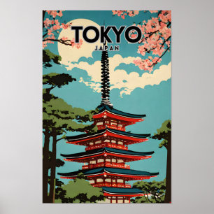 Affiche Tokyo Japon Nostalgale Retro Voyage Art