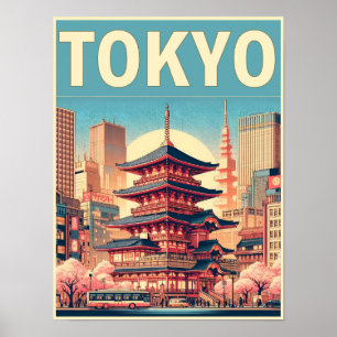 Affiche Tokyo Japon voyage cadeaux vintages