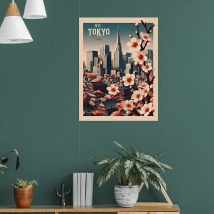 Affiche Tokyo Japon voyage cadeaux vintages
