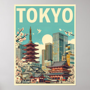 Affiche Tokyo Japon voyage cadeaux vintages