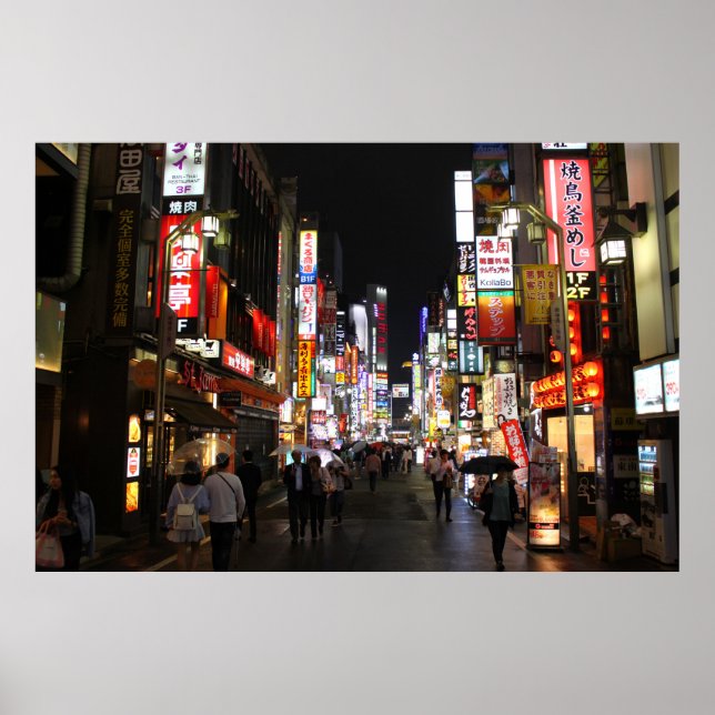 Affiche Tokyo néons la nuit (Devant)