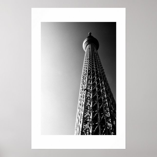 Affiche Tokyo Skytree (noir et blanc) (Devant)