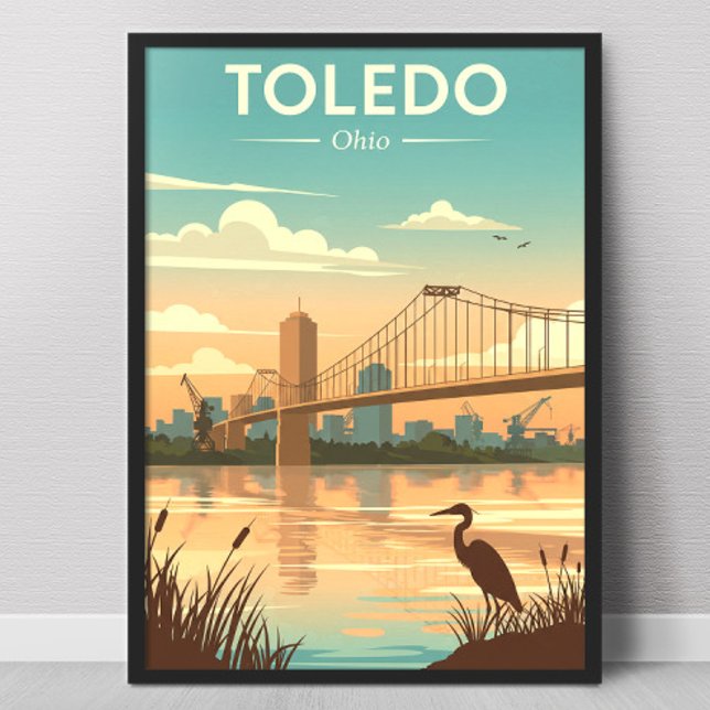 Affiche Toledo Ohio vintage (Créateur téléchargé)