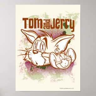 Affiche Tom et Jerry Brown et vert