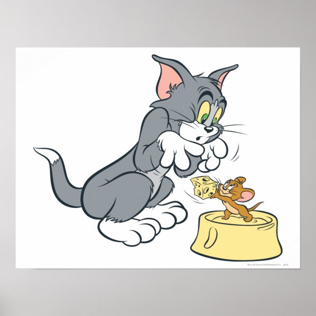 Affiche Tom et Jerry nourrissent le chat (Devant)