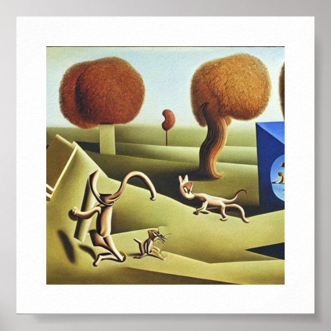 Affiche Tom et Jerry Peinture abstraite (Devant)