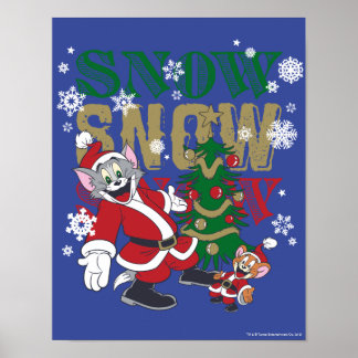 Affiche Tom et Jerry Santas By The Tree
