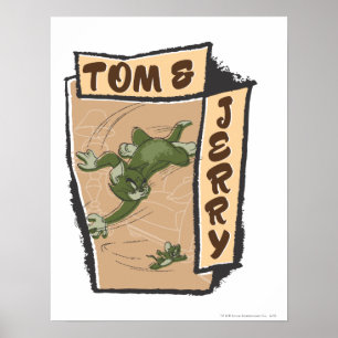 Affiche Tom et Jerry sur un canapé tan