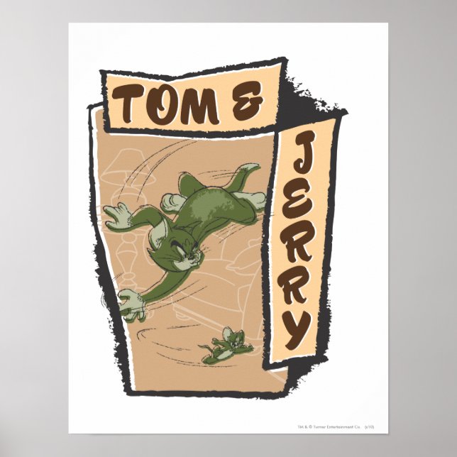 Affiche Tom et Jerry sur un canapé tan (Devant)