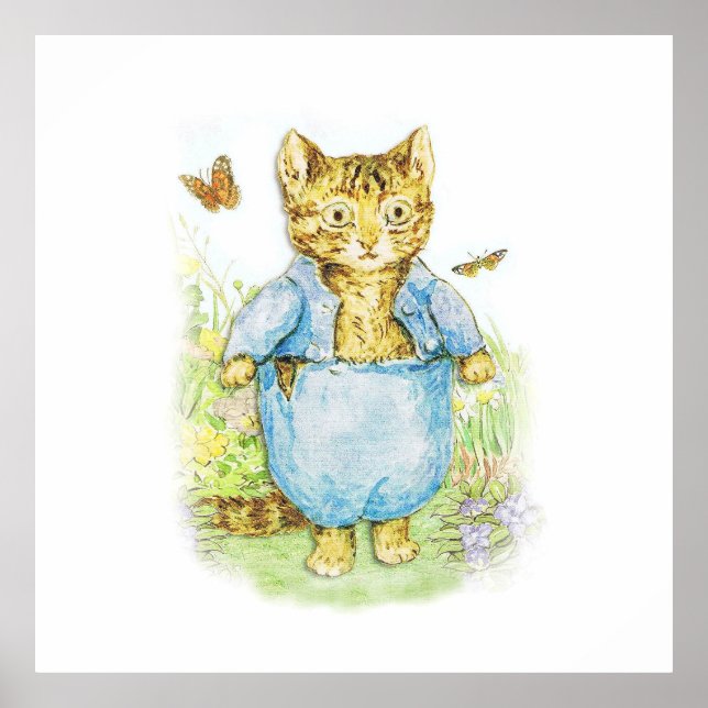Affiche Tom Kitten dans son costume bleu de Beatrix Potter (Devant)