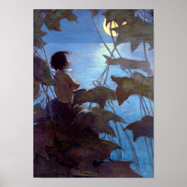 Affiche Tom regarde la lune, Jessie Willcox Smith (Devant)