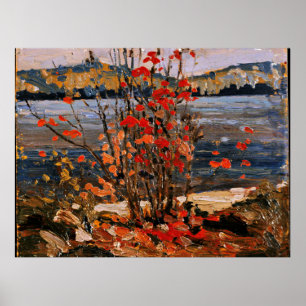Affiche Tom Thomson - Lac et Arbre rouge