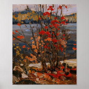 Affiche Tom Thomson Peinture Lake et Red Tree Ontario