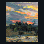 Affiche Tom Thomson Peinture Sunset Canoe Lake Ontario<br><div class="desc">Ce magnifique décor de paysage canadien présente le joli tableau "Sunset, Canoe Lake" du grand peintre canadien du début du XXe siècle Tom Thomson. Ce dessin s'inspire d'un voyage d'enfance à Kleinberg, en Ontario, et d'une visite à la Collection d'art canadien McMichael pour voir des tableaux du Groupe des Sept...</div>