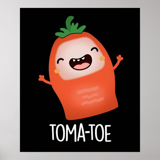 Affiche Tomate amusante Tomate Pun Dark BG (Devant)