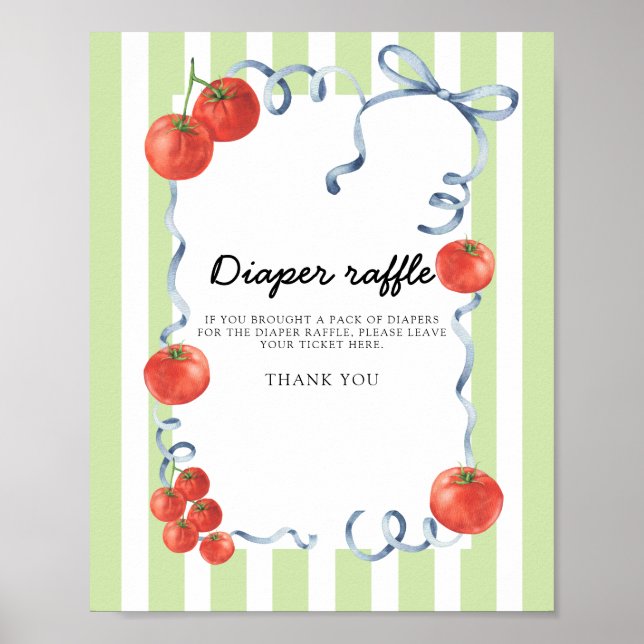 Affiche tomate Baby shower tomate tomate tomate tomate (Devant)