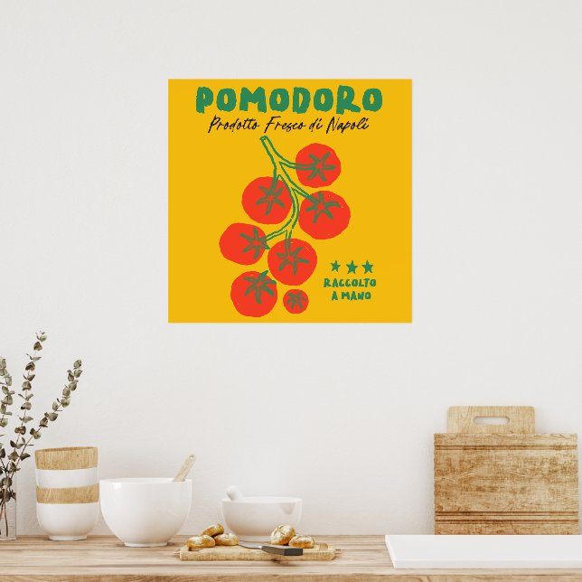 Affiche Tomate Pomodoro Jaune Marché Italien (Cuisine)