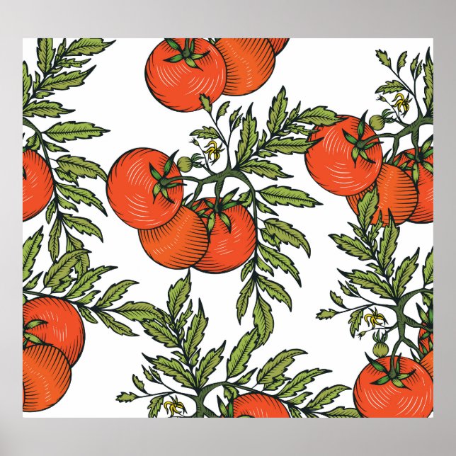 Affiche Tomate Vintage : Illustration du marché agricole. (Devant)