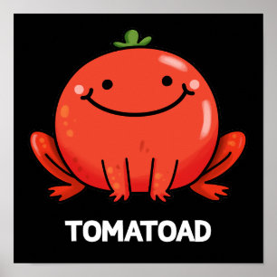 Affiche Tomatoad Funny Tomato Toad Pun Dark BG