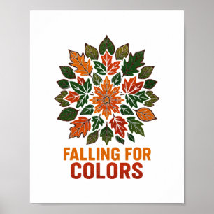 Affiche Tombant pour les couleurs Feuilles d'automne Feuil