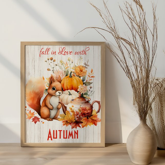 Affiche Tombe amoureuse de l'automne - automne cosy (Créateur téléchargé)