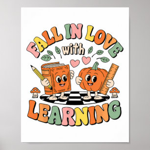 Affiche Tomber Amoureux Avec Apprentissage Rétro Automne E