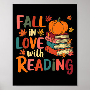 Affiche Tomber Amoureux De La Lecture Automne Thanksgiving