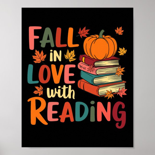 Affiche Tomber Amoureux De La Lecture Automne Thanksgiving (Devant)
