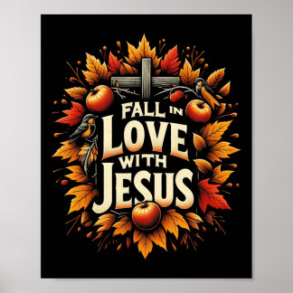 Affiche Tomber dans l'amour avec Jésus Automne Christian T