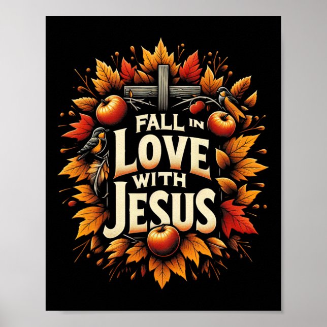 Affiche Tomber dans l'amour avec Jésus Automne Christian T (Devant)