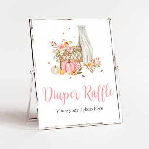 Affiche Tomber dans l'amour Baby shower Citrouille rose