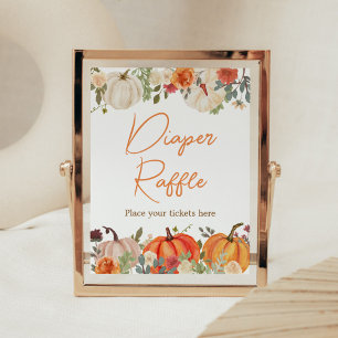 Affiche Tomber dans l'amour Citrouille Floral Déchets Raff