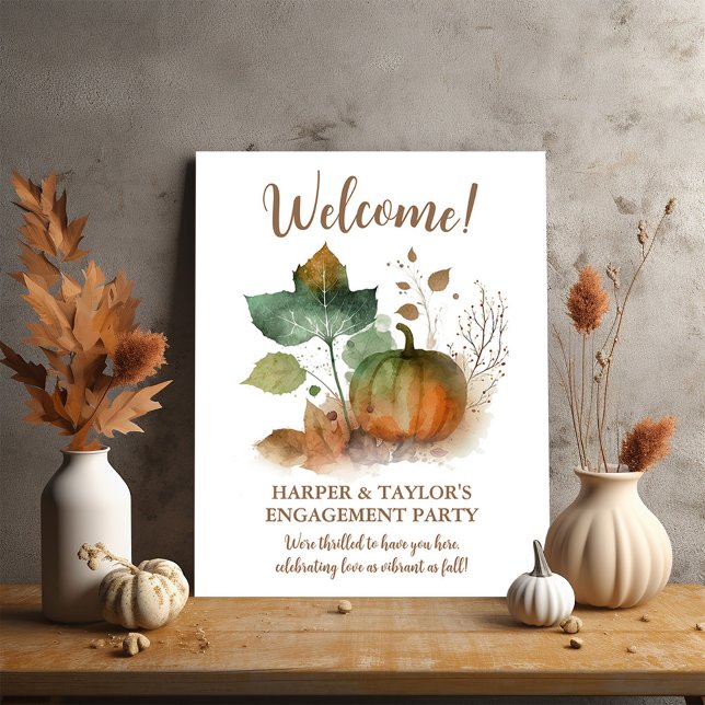 Affiche Tomber dans l'amour Citrouille rustique (Fall in love with our fall pumpkin collection)