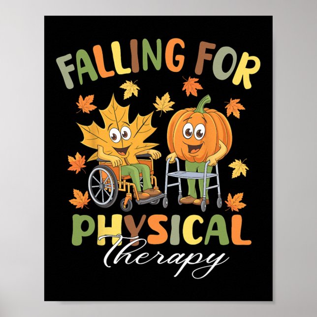 Affiche Tomber Pour Physiothérapie Pt Cute Fall Thanksgi (Devant)