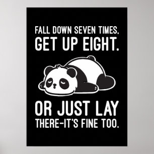 Affiche Tomber Sept Fois, Se Lever Huit - Lazy Panda
