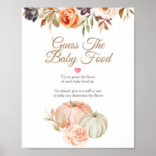 Affiche Tombez amoureux Baby Shower Devinez la nourriture 