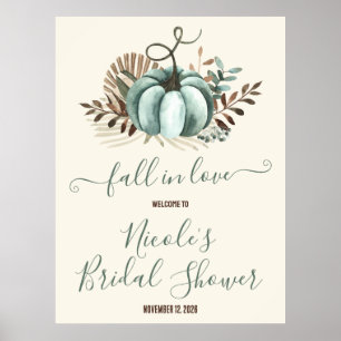 Affiche Tombez amoureux, Citrouille bleue, Shower floral d