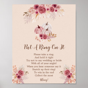 Affiche Tombez Amoureux Jeu de la Bague Boho Citrouille