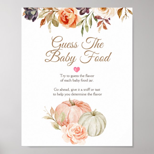 Affiche Tombola de la Nourriture pour Bébé à la Baby Showe (Devant)