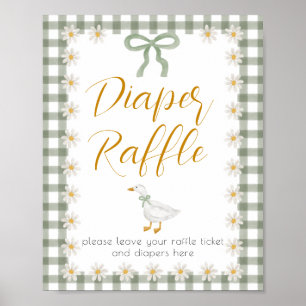 Affiche Tombola de Lange Culotte Fleurie Verte à Carreaux 