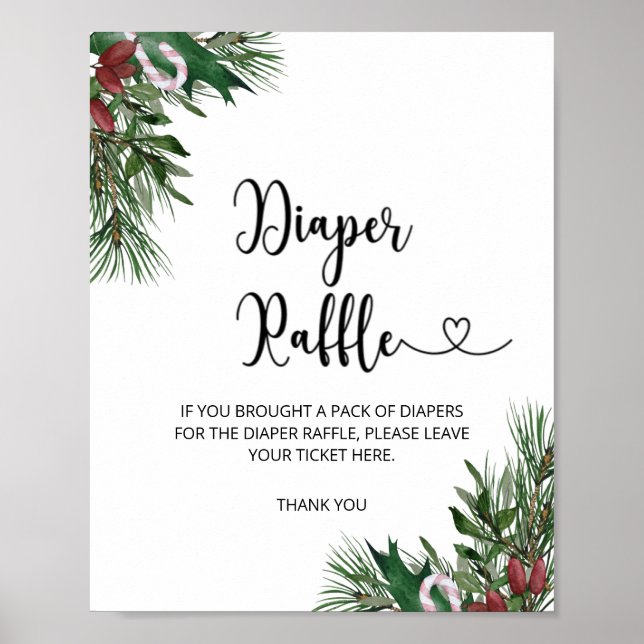 Affiche tombole à feuillage persistant hiver (Devant)