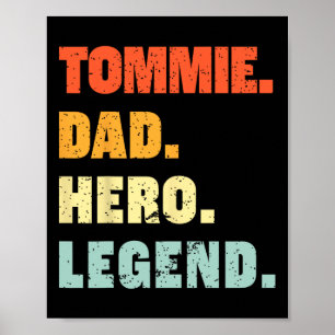 Affiche Tommie Papa Hero Legend Personnalisé Nom Fa