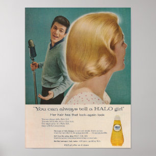 Affiche Tommy Sands 1958 Halo Shampoo Ad