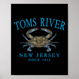 Affiche Toms River Nj Crabe à Pince Bleue Depuis 1614 Lett