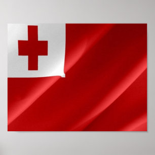 Affiche Tonga - Drapeau d'agitation -