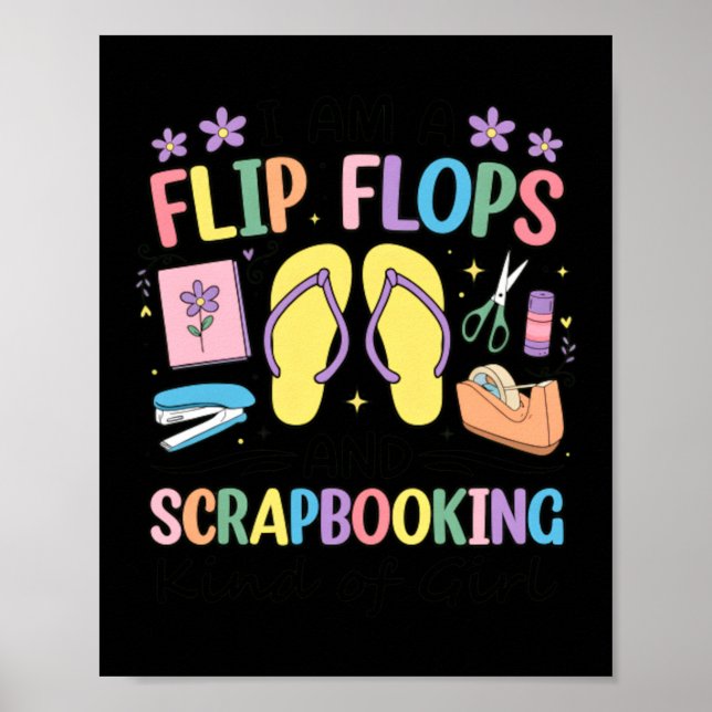 Affiche Tongs Drôles Scrapbooking Passionné (Devant)